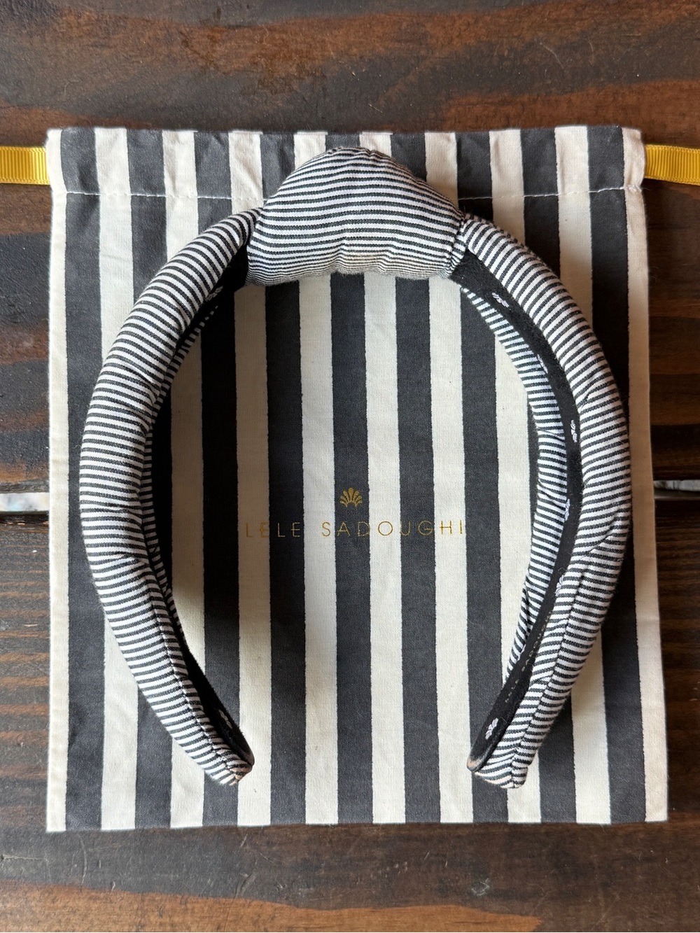 Lele Sadoughi Seersucker Knotted Headband